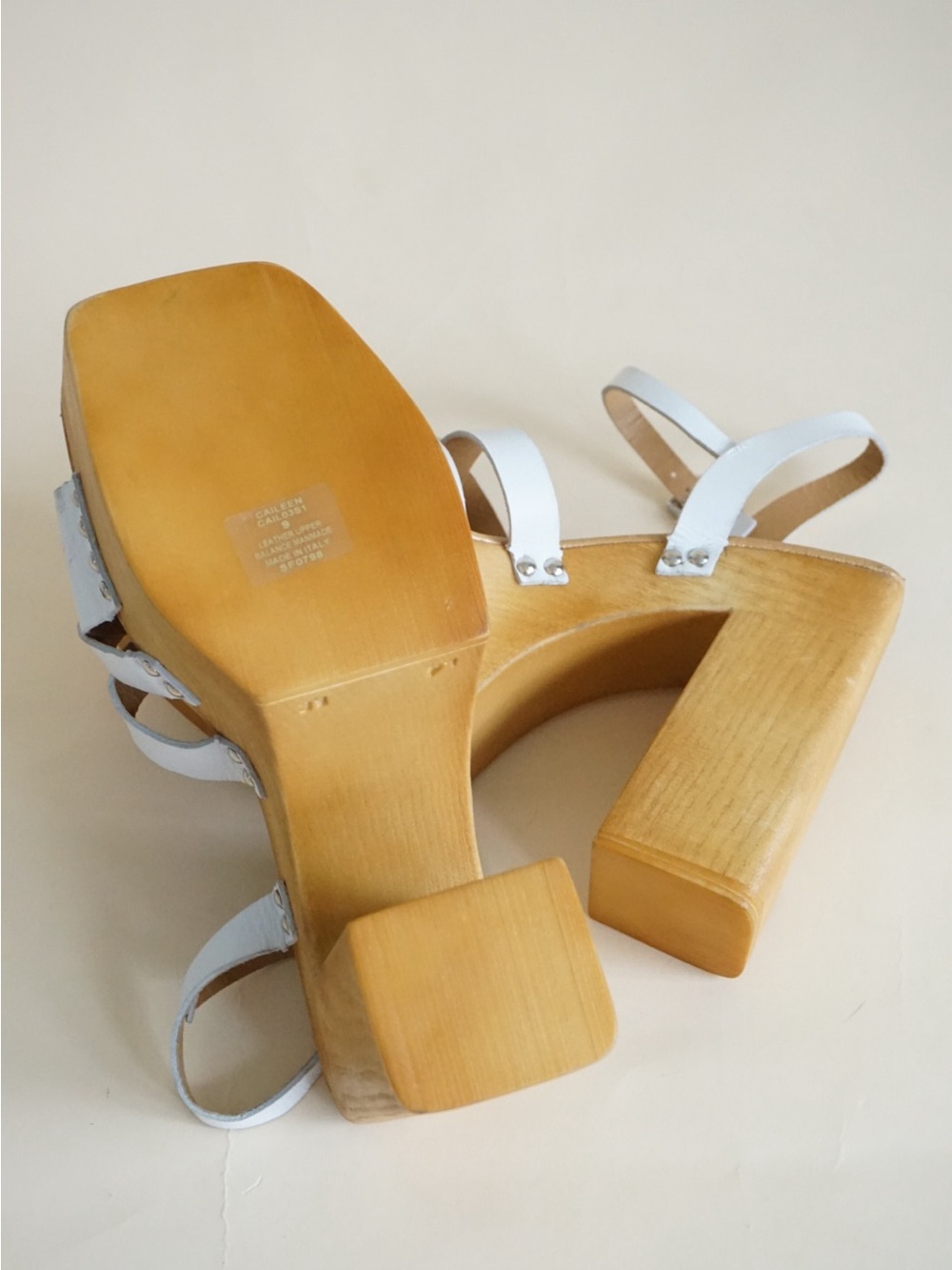 Steve Madden White Chunky Leather "Caileen" Block Y2K Heel NWT - Size 9 - Picture 7 of 8